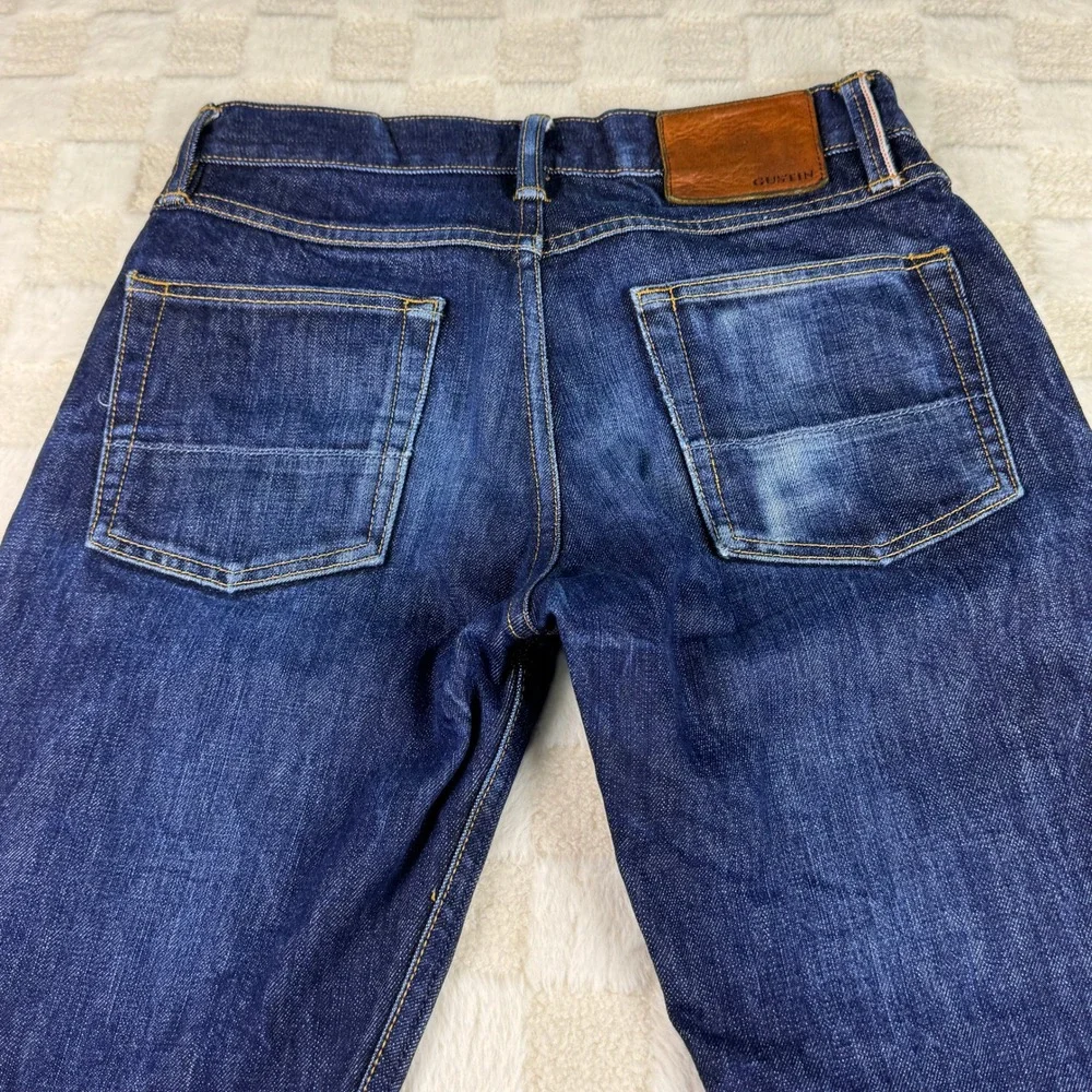 Gustin‎ California Slim Raw Denim Jeans Selvedge Dark Wash Mens